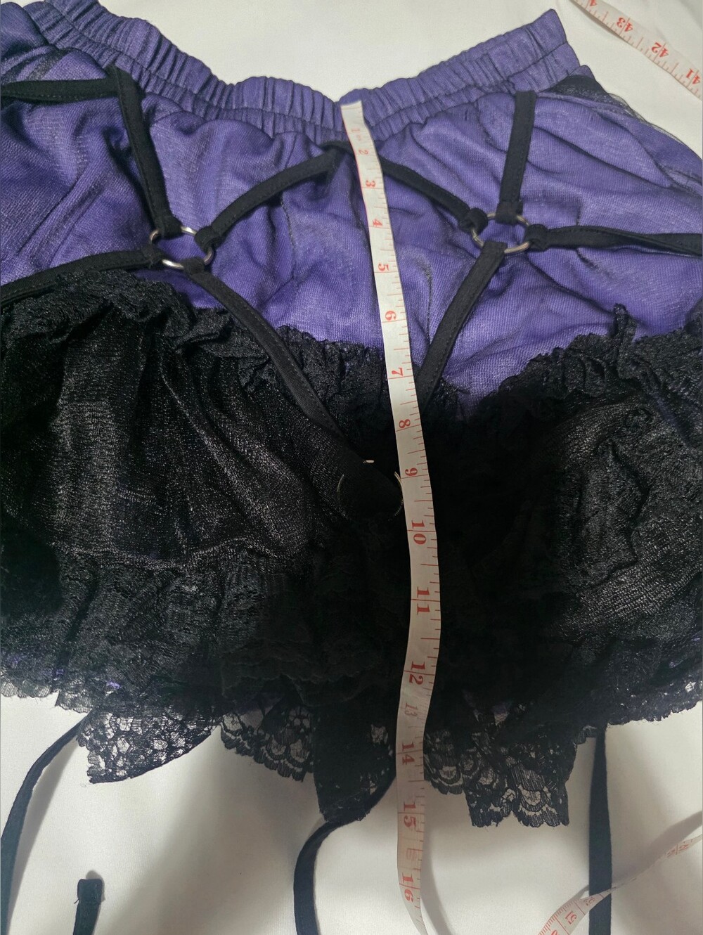 GLP Lolita & Punk Purple Black Lace Mini Skirt Goth Punk Size F-Free Size - Picture 6 of 7